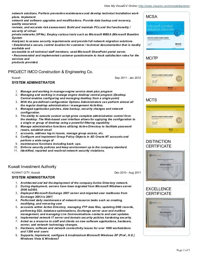 Network Administrator For Small Businesses Resume Network Administrator For Small Businesses Resume