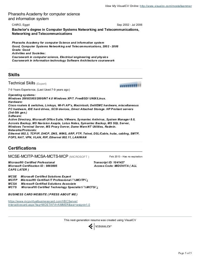 mcse resume samples