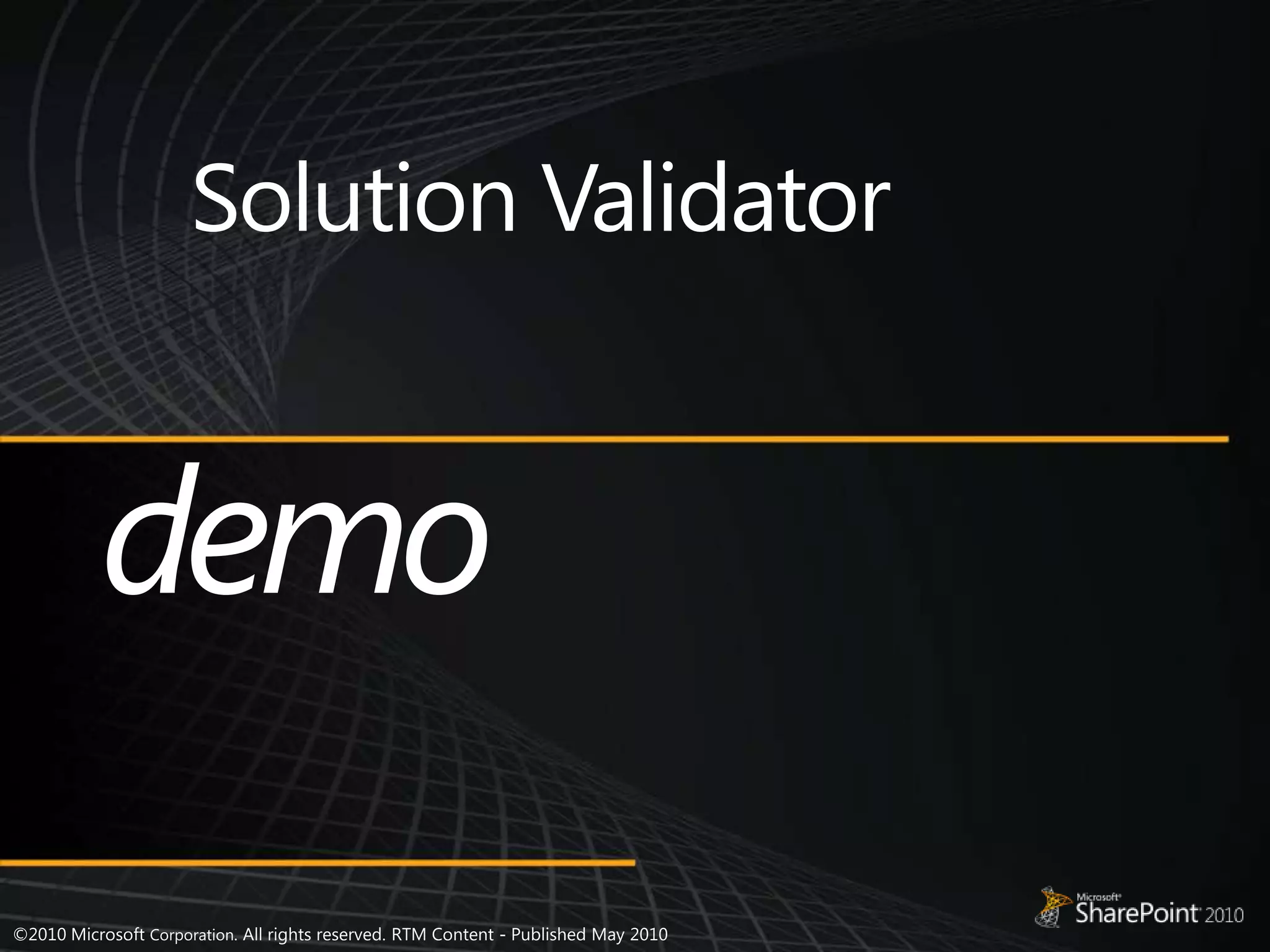 Solution Validatordemo 