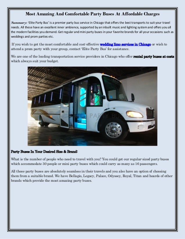 Most Amazing And Comfortable Party Buses At Affordable Charges
