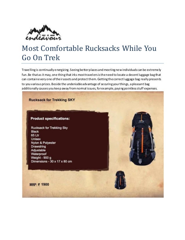 Most Comfortable Rucksacks While You Go On Trek