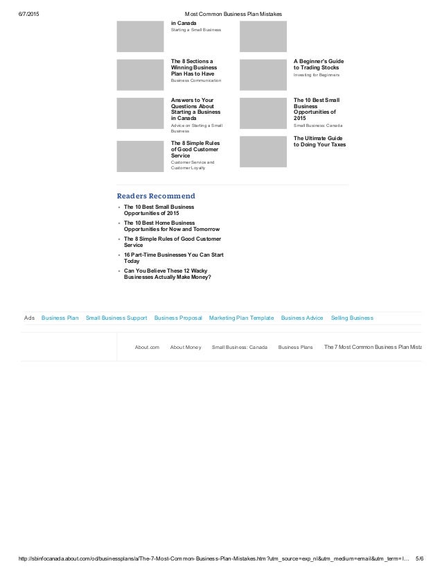 business plan mistakes