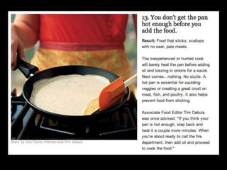Most common cooking mistakes