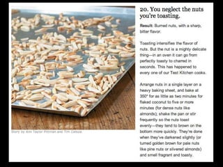 Most common cooking mistakes