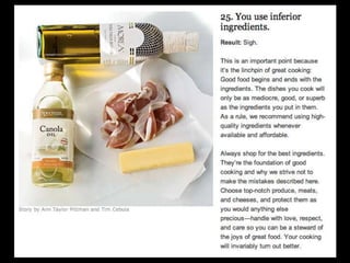 Most common cooking mistakes