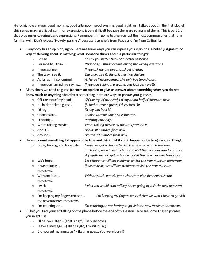 Most Common English Expressions Basic 2