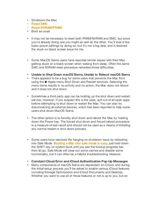 Most Common Mac Os Sierra Problems And Solutions