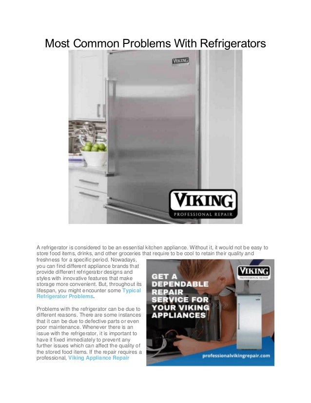 Most Common Problems With Refrigerators.pdf