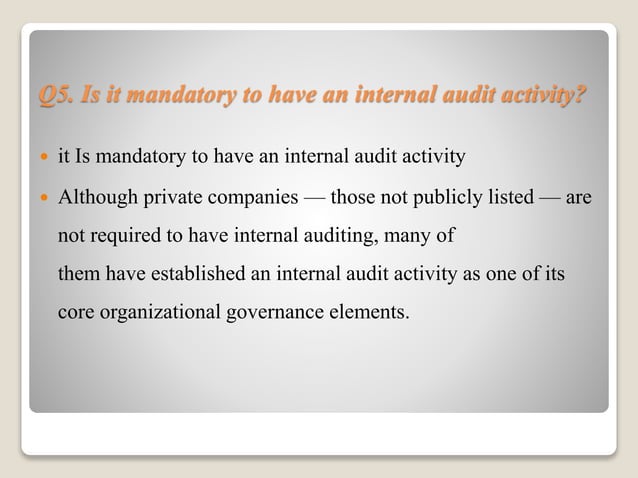 Most common questions about internal audit | PPSX