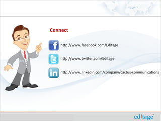 Connect http://www.facebook.com/Editage http://www.twitter.com/Editage http://www.linkedin.com/company/cactus-communications 
