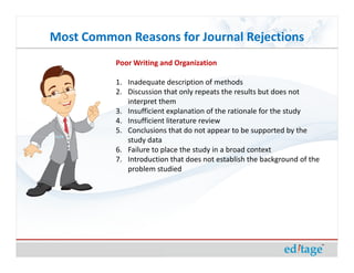 Journal Rationale Most common reasons for journal rejections | PDF