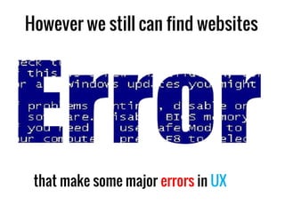 Most common ux mistakes to avoid on your website | PDF