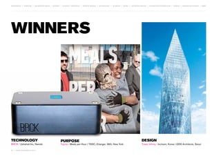 MOVEMENTS | purpose | augmented media | stories | context / targeting | service design | technology | ad break | retail | crowdsourcing | connected experiences | design | behaviour change | sbpf

winners

Technology
BRCK / Ushahidi Inc, Nairobi
90 | most contagious 2013

	

Purpose

Toyota / Meals per Hour / TSSC, Erlanger, 360i, New York

Design
Tower Infinity / Incheon, Korea / GDS Architects, Seoul

 