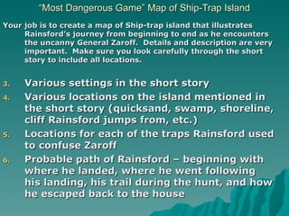 “ Most Dangerous Game” Map of Ship-Trap Island ,[object Object],[object Object],[object Object],[object Object],[object Object]