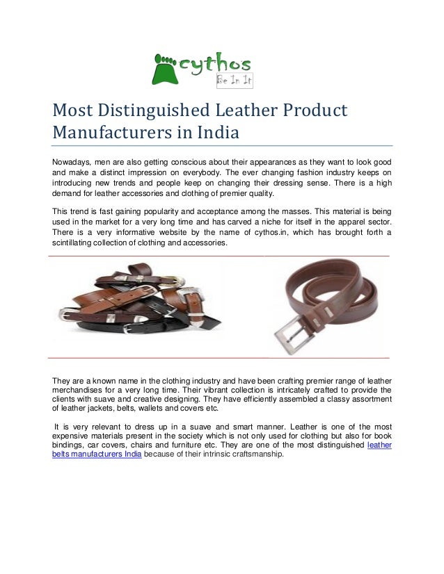 Most distinguished leather product manufacturers in india