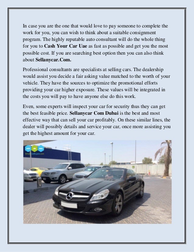 i think you should sell your car