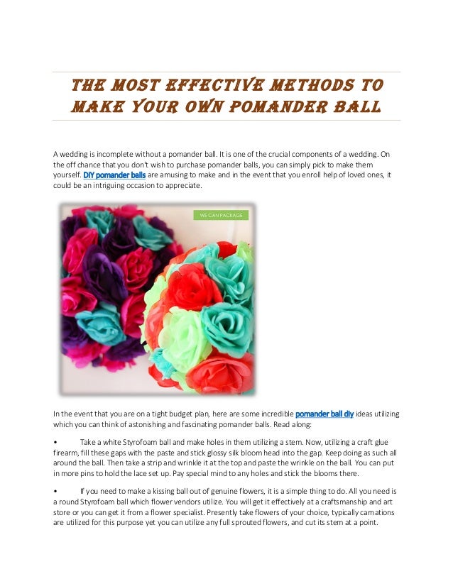 Most Effective Methods To Make Your Own Pomander Ball