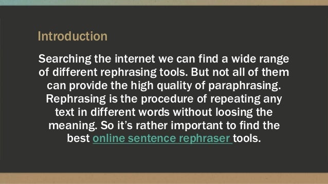Most Effective Online Sentence Rephraser Tools