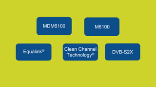 MDM6100 M6100 
Equalink® Clean Channel 
Technology® DVB-S2X 
Newtec 1 Proprietary – Unrestricted 
 