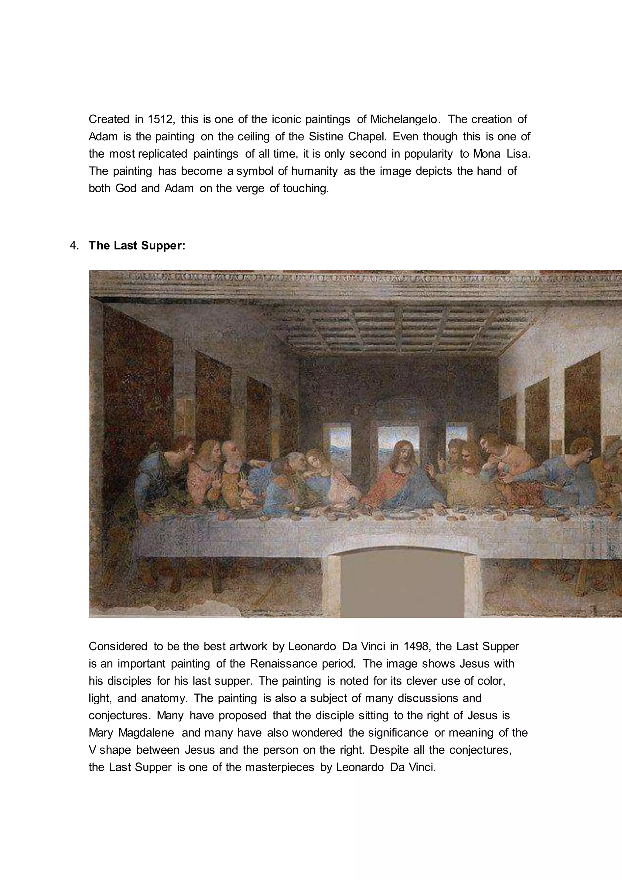 Most famous paintings of the renaissance | DOCX