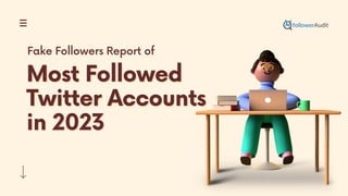 Most Followed
Most Followed
Twitter Accounts
Twitter Accounts
in 2023
in 2023
Fake Followers Report of
 