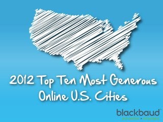 2012 Top Ten Most Generous Online U.S. Cities