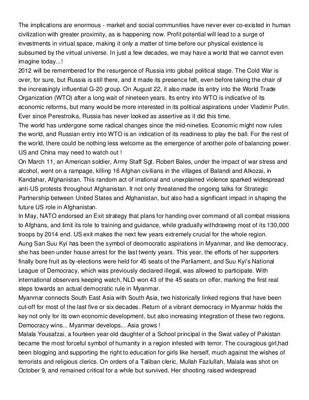 Most Important Events Of 2012