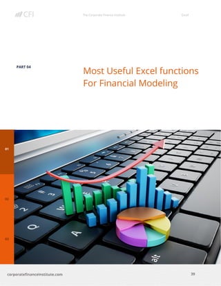 The Corporate Finance Institute Excel
39corporatefinanceinstitute.com
PART 04
Most Useful Excel functions
For Financial Modeling
 