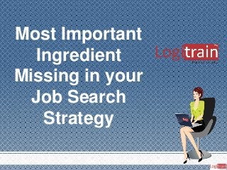 Most Important
Ingredient
Missing in your
Job Search
Strategy
 