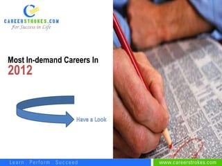 Most In-demand Careers In
2012
 