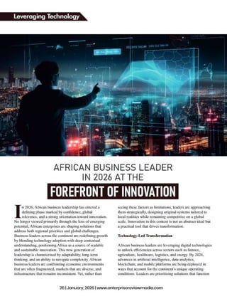 Most Influential Leader in African Business Excellence 2026 | PDF