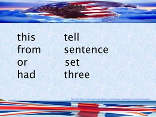 The 500 Most Commonly Used Words in the English Language by Antonio Minharro
this tell
from sentence
or set
had three
 