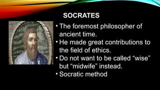 Socrates Contribution Most notable Greek philosophers.pptx.... | PPTX