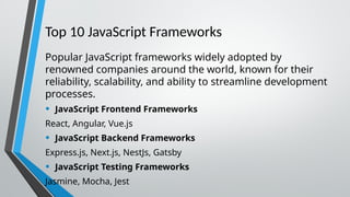 Most Popular JavaScript Frameworks: Frontend, Backend and Testing ...