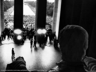 A view from behind the Lincoln statue during Martin Luther King Jr.’s “I have a dream” speech. [28 August, 1963] 
 