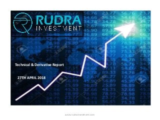 www.rudrainvestment.com
Technical & Derivative Report
27TH APRIL 2018
 