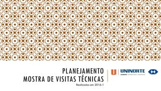 PLANEJAMENTO
MOSTRA DE VISITAS TÉCNICASRealizadas em 2016-1
 