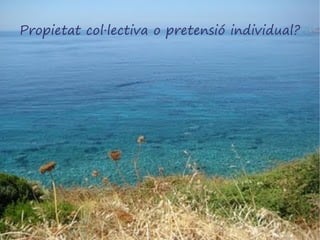 Propietat col·lectiva o pretensió individual?
 