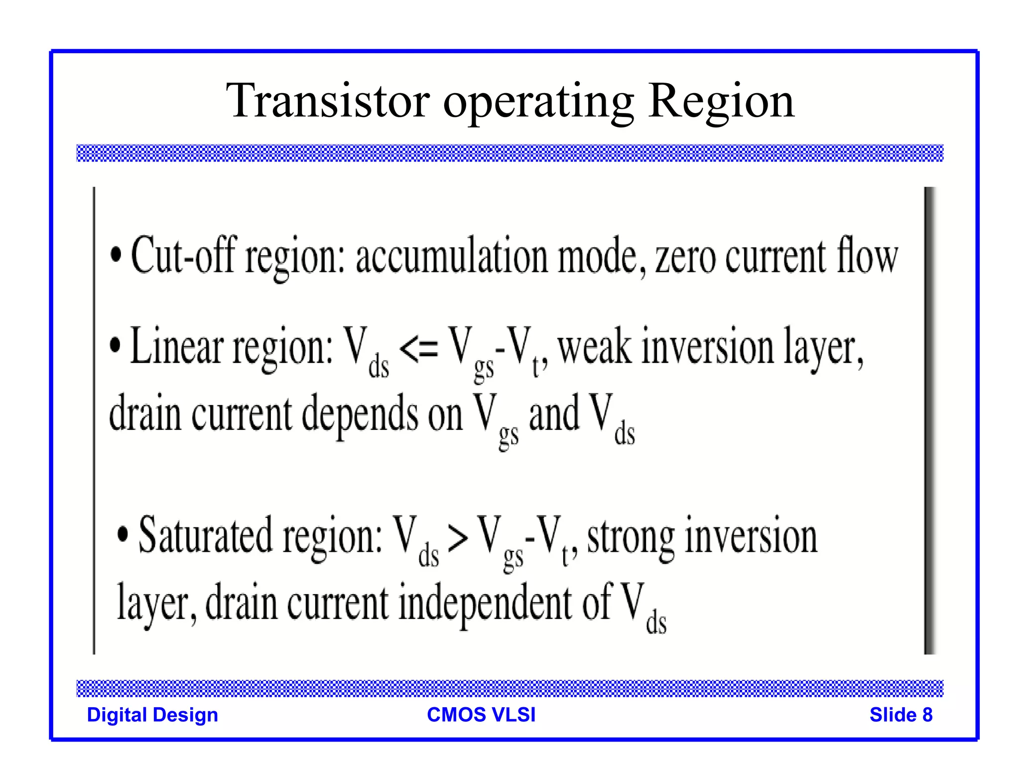 Mos transistor theory PPT