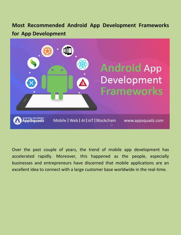 Most recommended android app development frameworks for app development ...