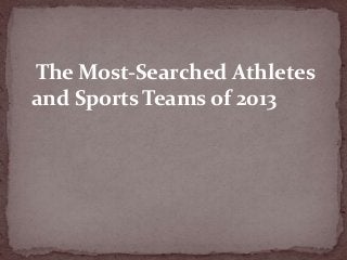 The Most-Searched Athletes
and Sports Teams of 2013

 