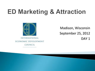 www.gisplanning.com




Madison, Wisconsin
September 25, 2012
            DAY 1
 