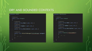 DRY AND BOUNDED CONTEXTS
 