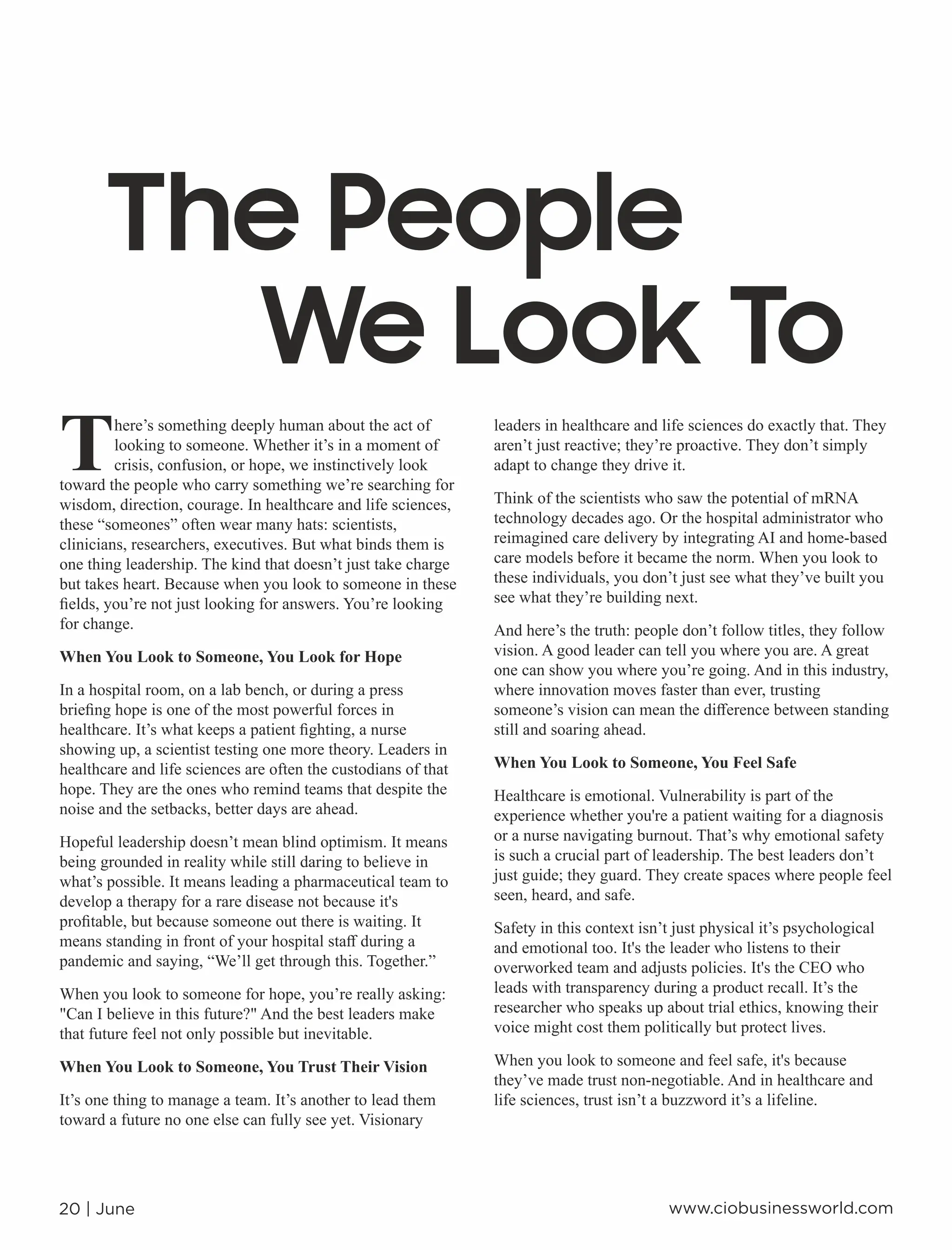 Most Visionary Leaders Driving Change in Healthcare and Life Sciences