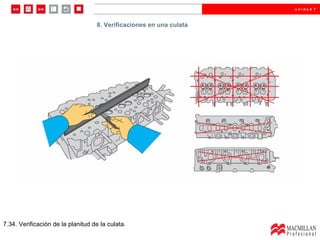 8.  Verificaciones en una culata  7.34. Verificación de la planitud de la culata. 8. Verificaciones en una culata 