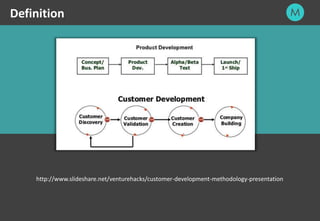 4
http://www.slideshare.net/venturehacks/customer-development-methodology-presentation
Definition
 