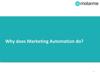 9 
Tools Not Designed For B2B Tech Marketing 
•Tools not designed for typical sales or 
marketing staff 
•Complex systems that require specific skills 
•Have to use multiple tools to obtain benefit 
 