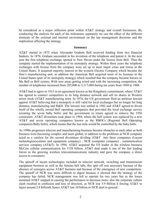 AT&T: Twenty Years of Change Case Analysis | DOCX