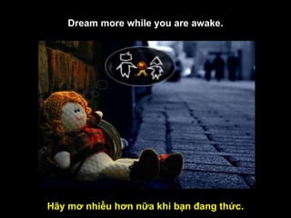 Hãy mơ nhiều hơn nữa khi bạn đang thức. Dream more while you are awake. 
