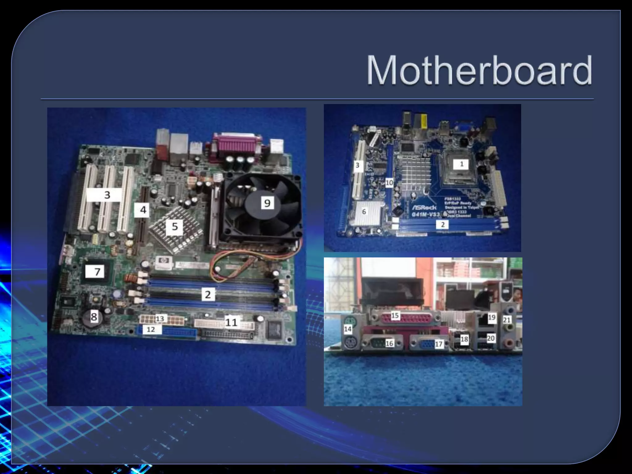 MOTHERBOARD dan fungsi komponennya | PPT